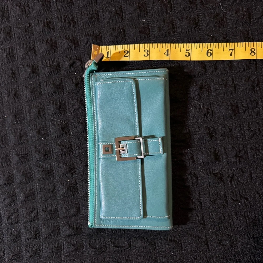 Perlina Teal Wallet with Buckle Detail
